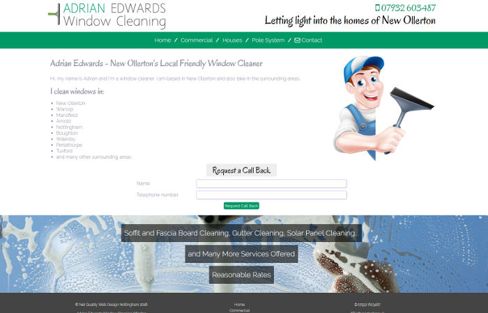 Adrian Edwards Window Cleaner Website Screenshot